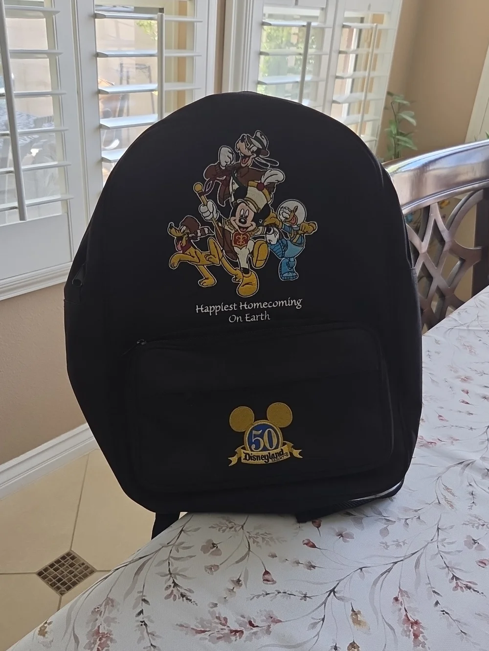 Disney Black 50th Anniversary Mickey & Friends Backpack